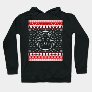 Christmas Horse Face Equestrian Hoodie
